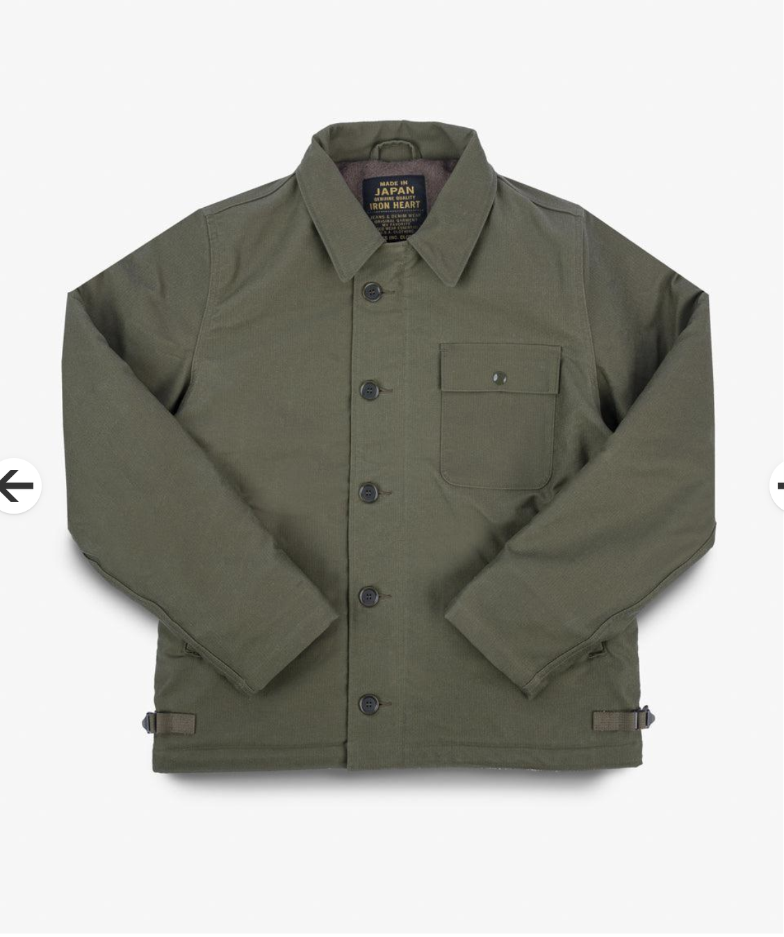 Iron Heart - Oiled Whipcord A2 Deck Jacket